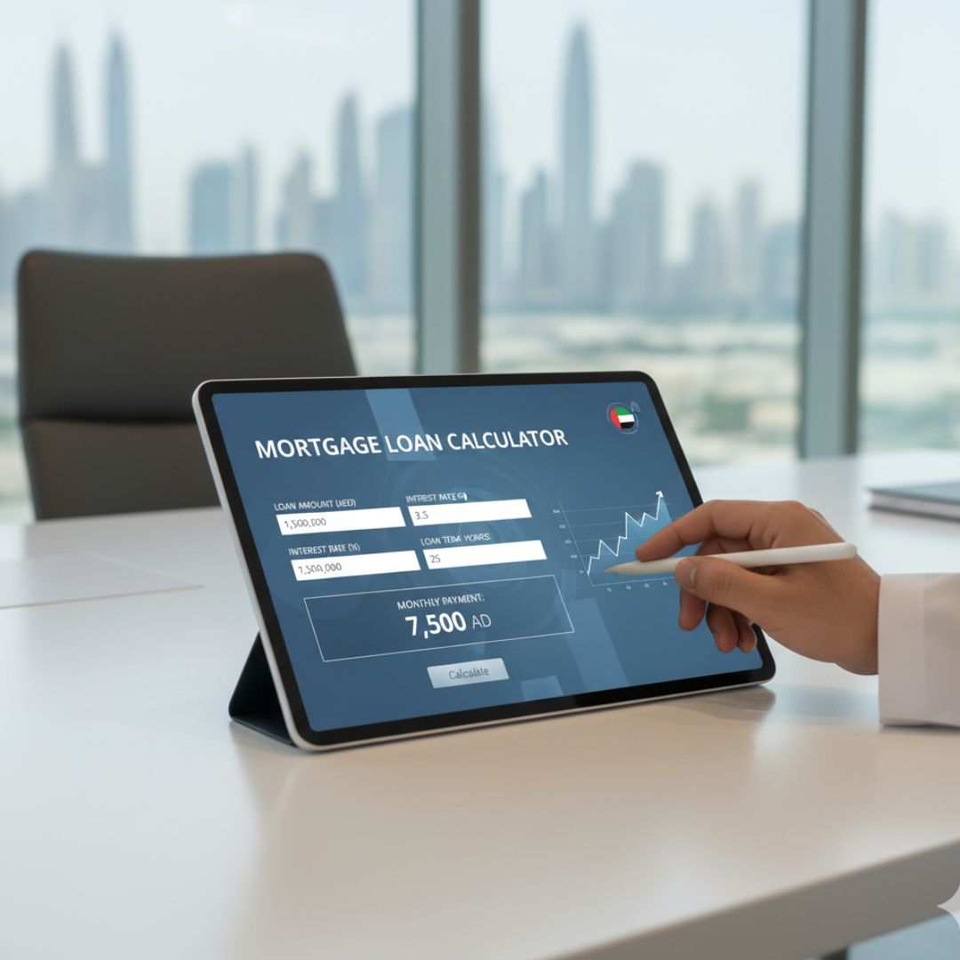 A Tablet shows an Calculator on it